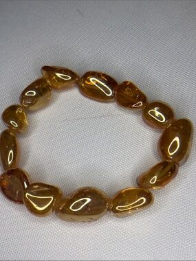 Natural Zircon smooth nugget beaded bracelet